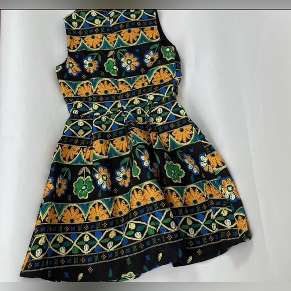 Moon Floral Print Black Multicolor Sleeveless Mini Dress - Picture 2 of 5